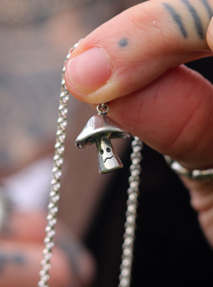 Troubled Toadstool Silver Pendant